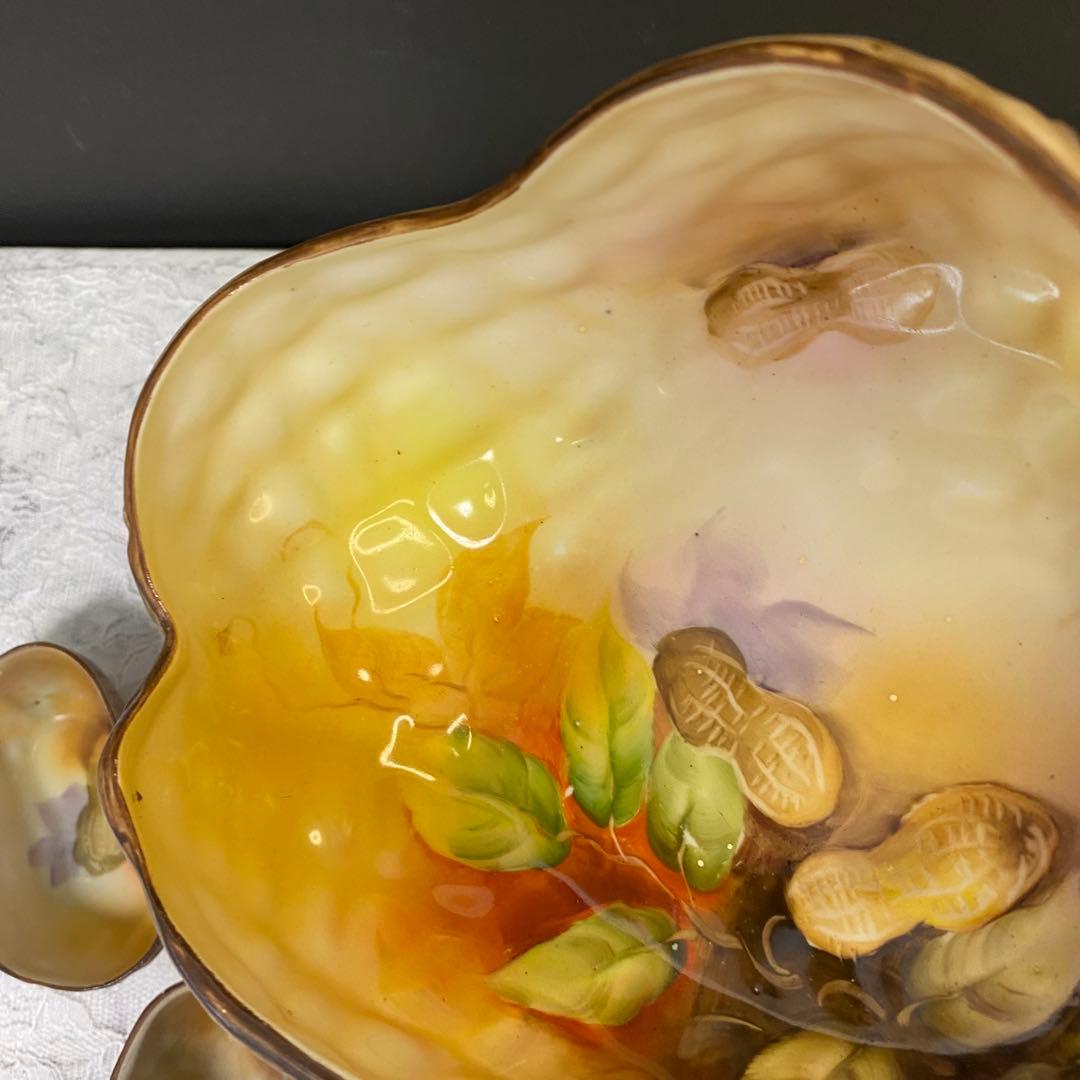 オールドノリタケ ハンドペイント ナッツディッシュ ピーナッツ