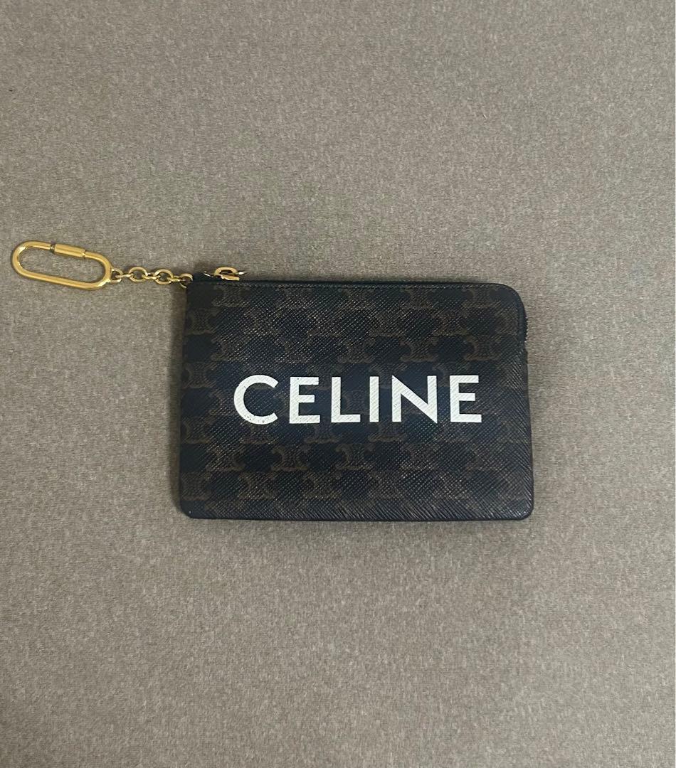現行 CELINE ケース 小銭入れ ブラック ダークブラウン