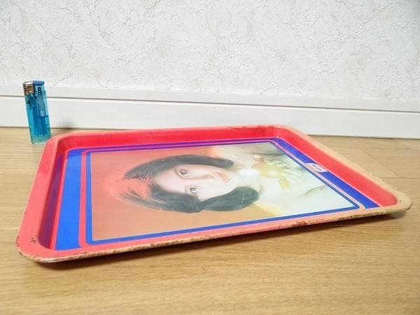 80年代 ビンテージ ゼネラル石油 ガソリンスタンド 美女 おぼん トレー 旧車