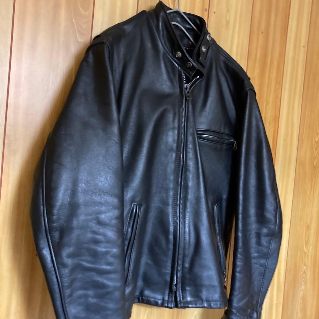 Schott 641 シングルライダース ボアライナー付 サイズ38 ブラック