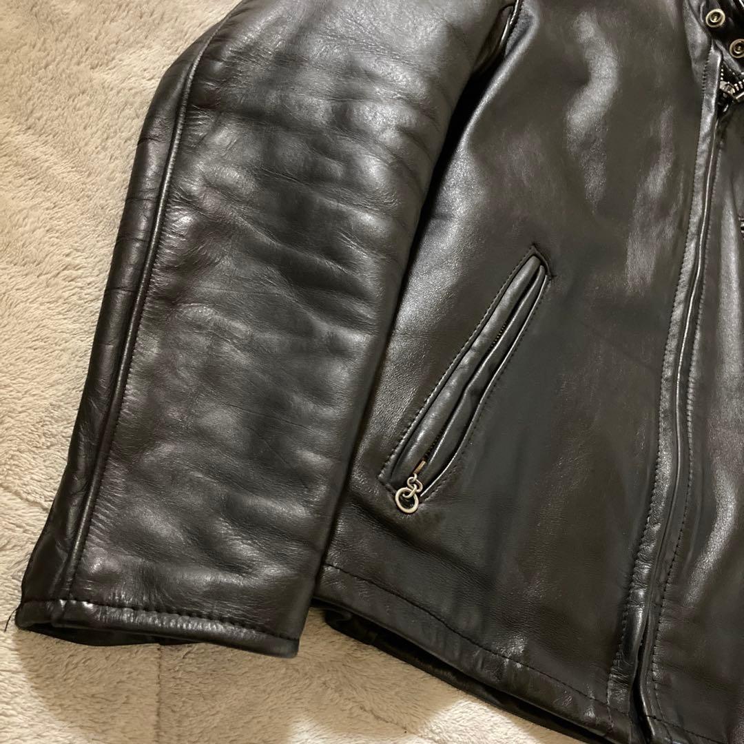 Schott 641 シングルライダース ボアライナー付 サイズ38 ブラック