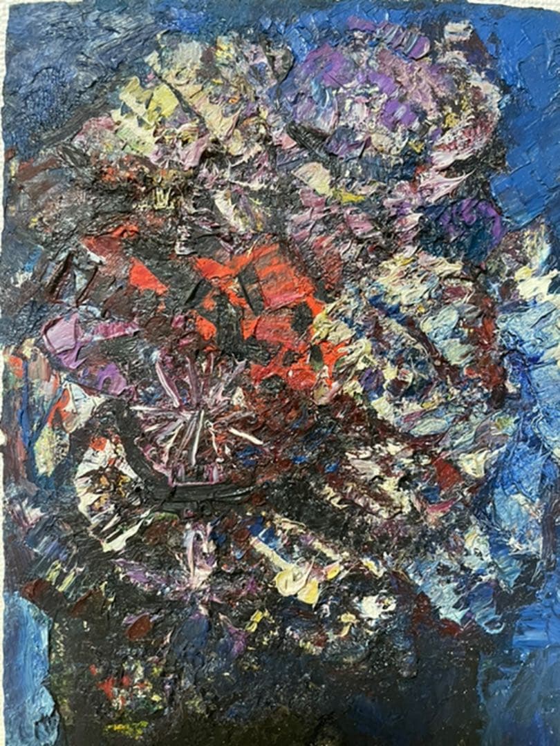 作家不詳 幻の画家 原勝四郎？油彩 板絵 SM 真筆保証 1点物