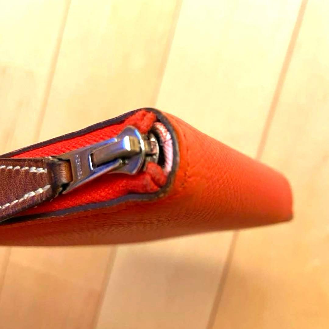 希少 エルメス アザップシルクイン コンパクトラウンドジップ ローブデュソワール