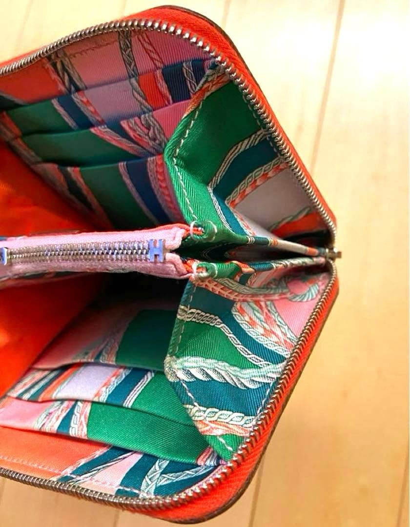 希少 エルメス アザップシルクイン コンパクトラウンドジップ ローブデュソワール