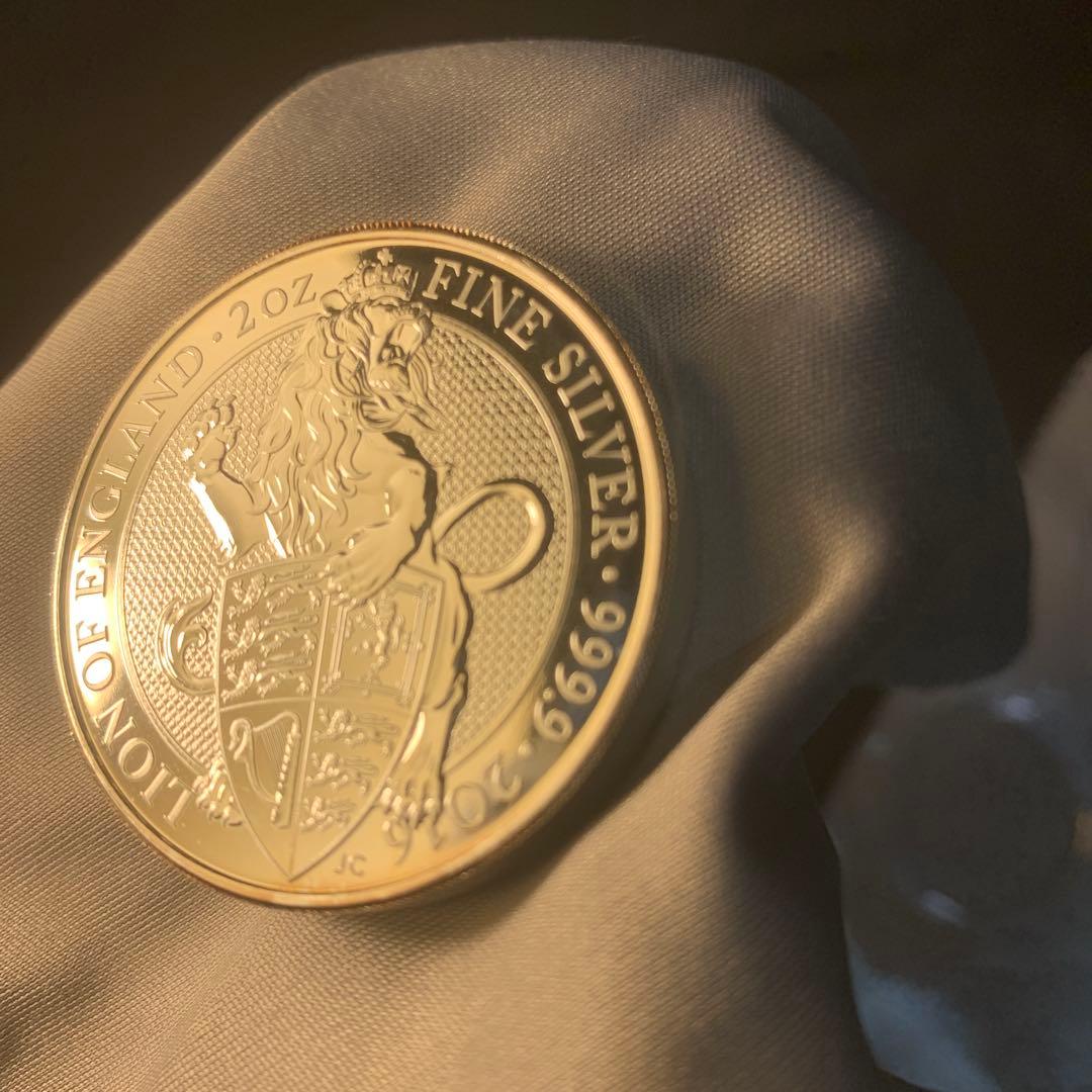 S1 純銀貨 2オンス クイーンズビースト 2016 ライオン・イングランド