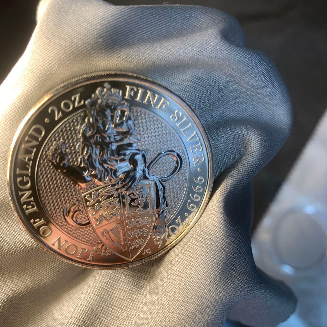 S1 純銀貨 2オンス クイーンズビースト 2016 ライオン・イングランド