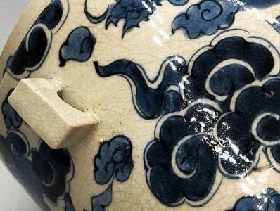 呉須水指 】 唐物骨董 清朝古玩 桐箱付き N0505I