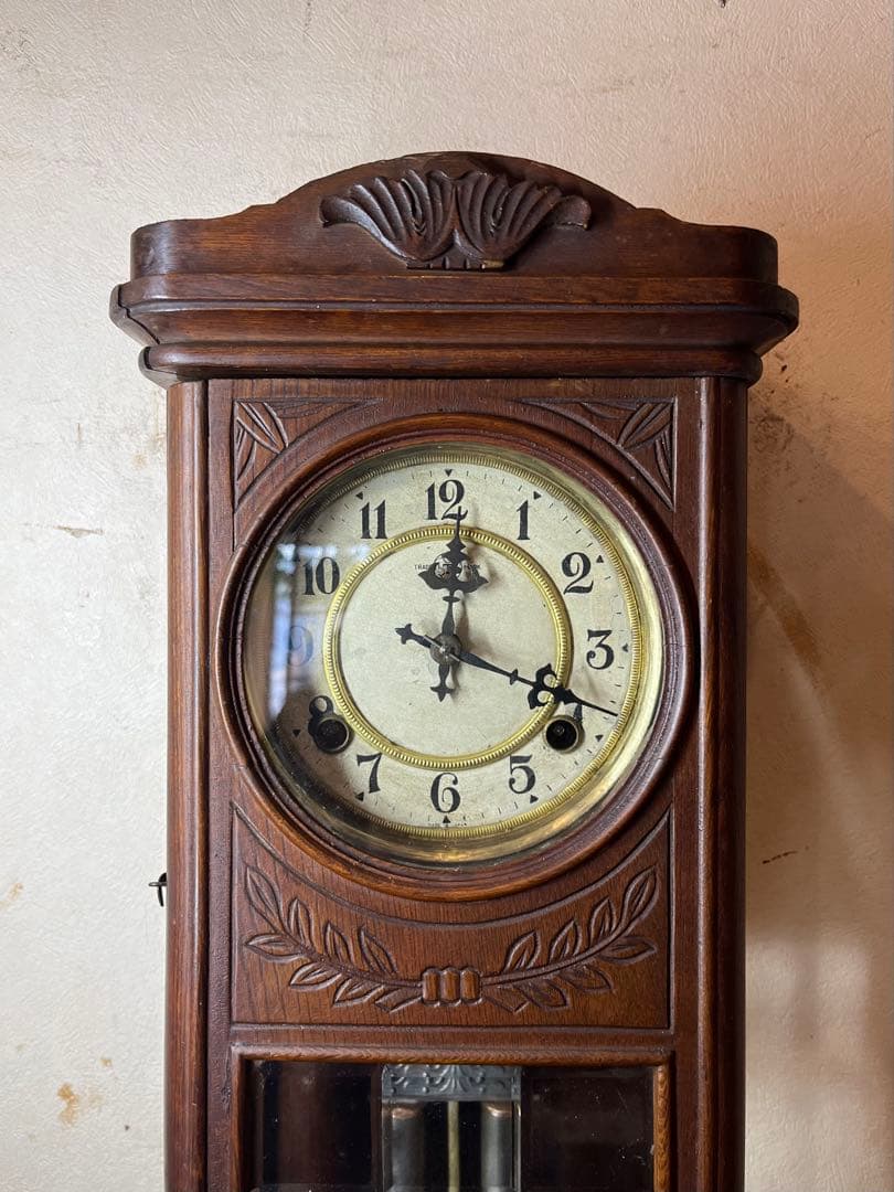 角型　おしゃれ　柱時計　古時計　振り子　ゼンマイ　ボンボン　レトロ　精工舎　大正
