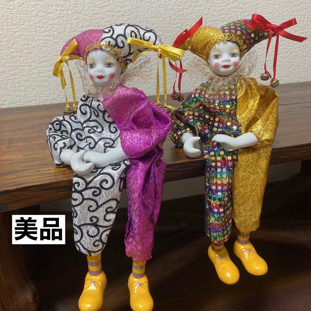 ヴィンテージピエロの製置物2点ですバラ売り賜ります