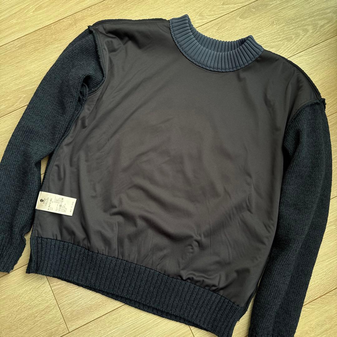 MARK&LONAマークアンドロナ カモフラスカルロゴ★裏地付きニット38(M)