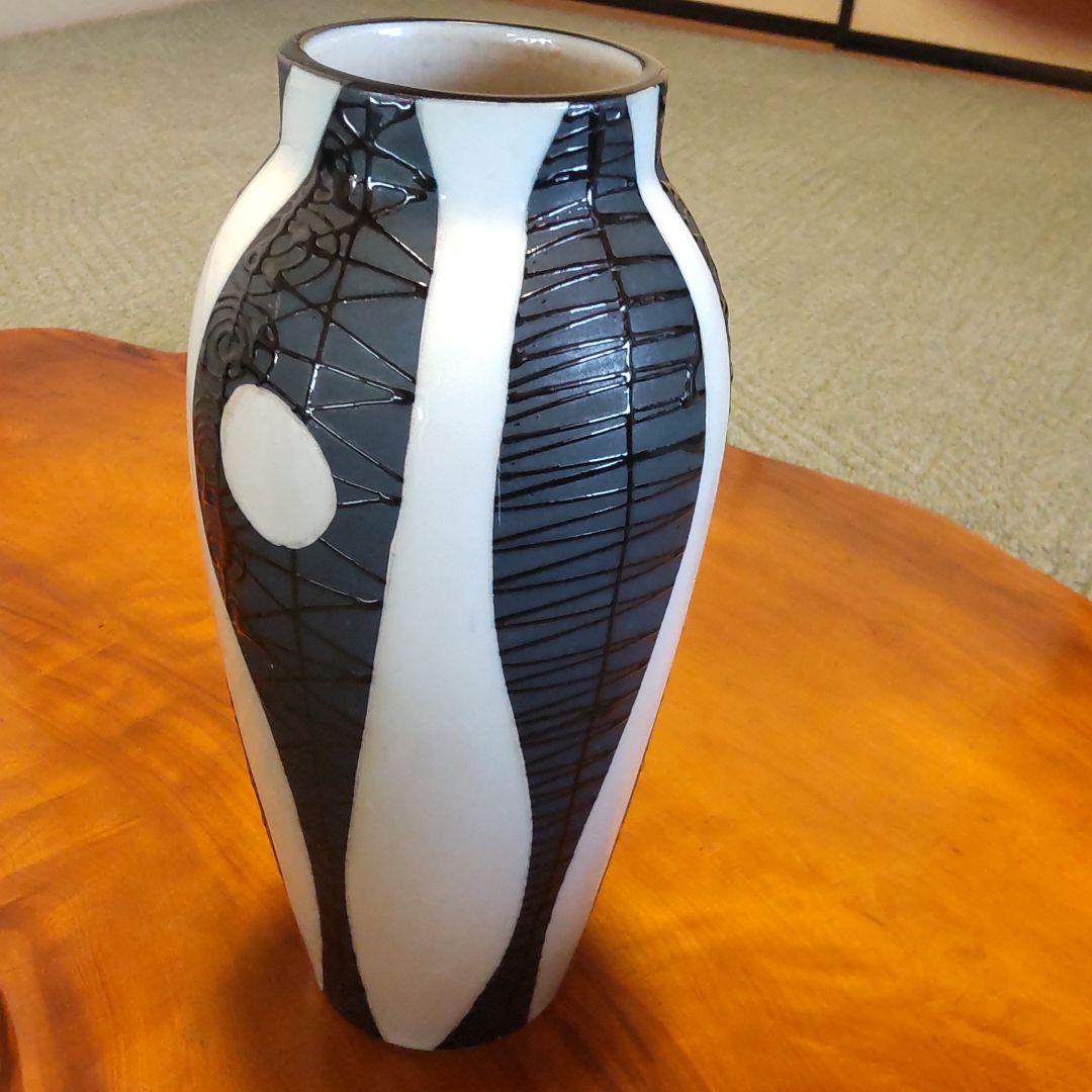 ヴィンテージ　九谷焼　花瓶　花器　陶泉作