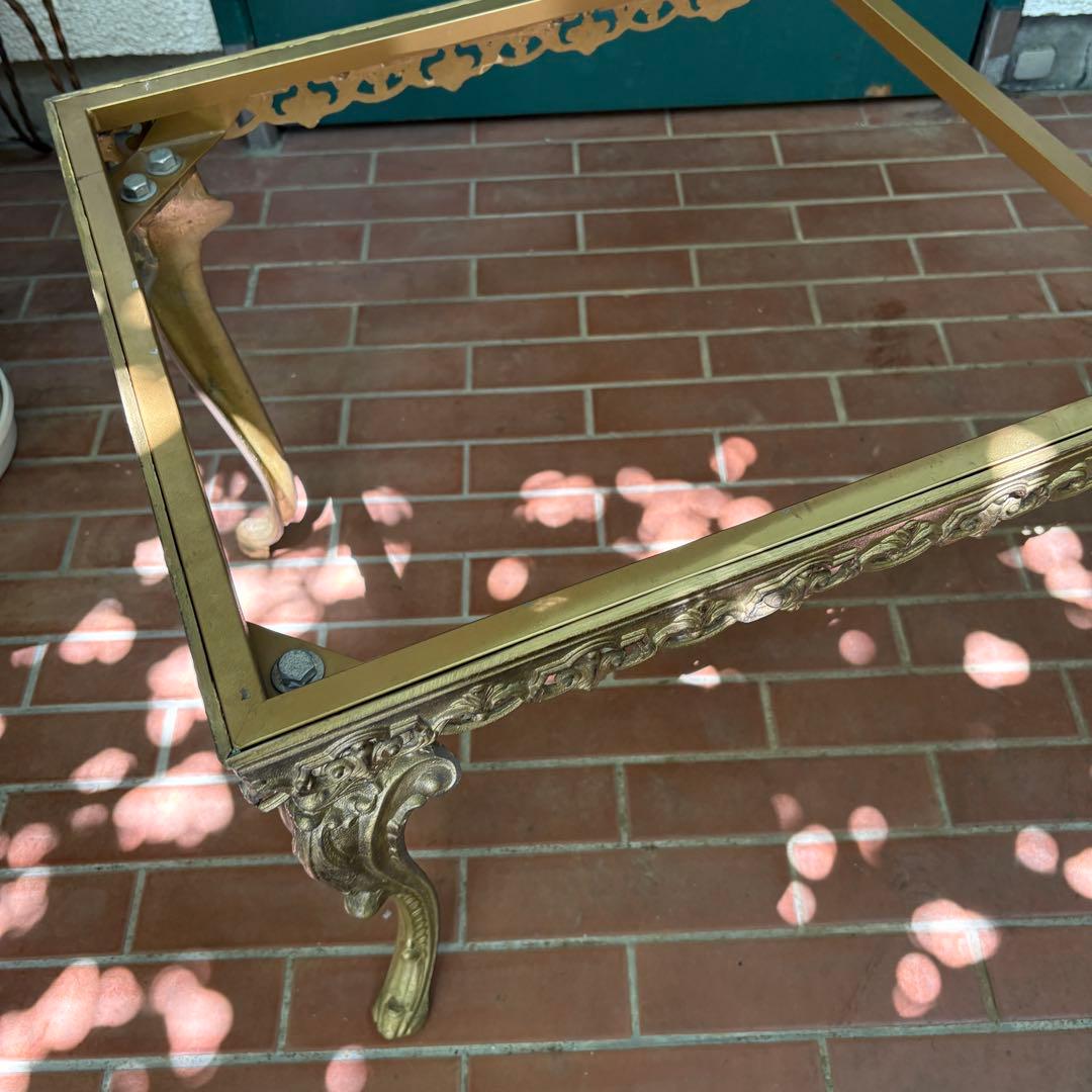 大理石テーブル アンティーク レトロ コーローテーブル W100×D50×H46