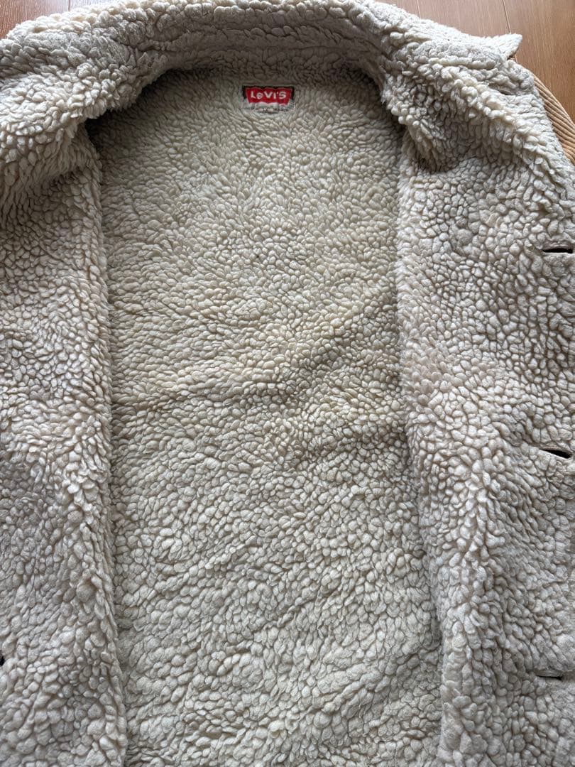 Levi's 裏ボアコーデュロイジャケット ベージュ ウッドボタン XLサイズ