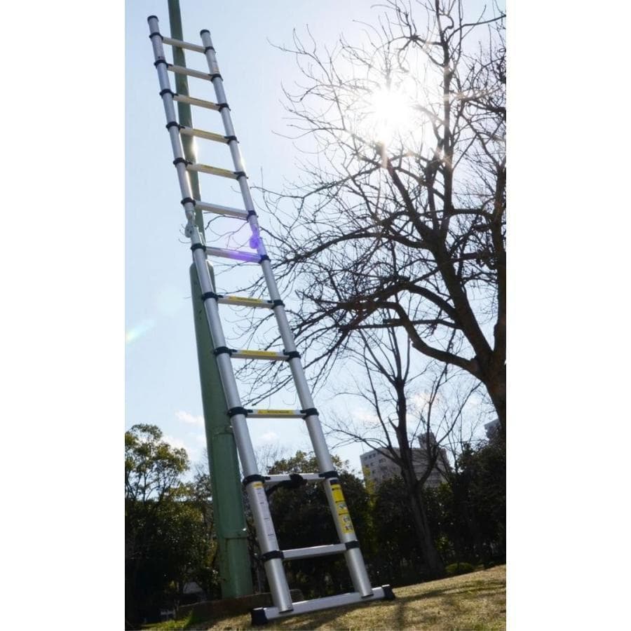 はしご 伸縮 3.8m 折りたたみ 150kg家庭用 業務用 災害 防災 アルミ