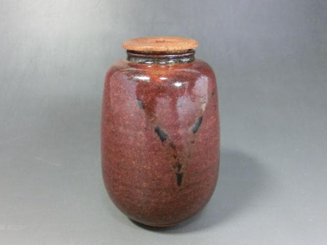 茶入れ□六祖「有祥作」茶入 桐共箱付き 棗 茶瓶 お