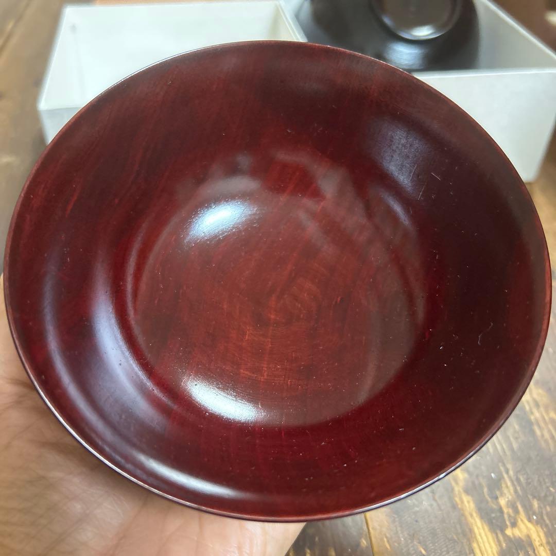 高級漆器　山中木製漆器　木地師　久保出章ニ　伝統工芸士　桜材　お茶漬け椀