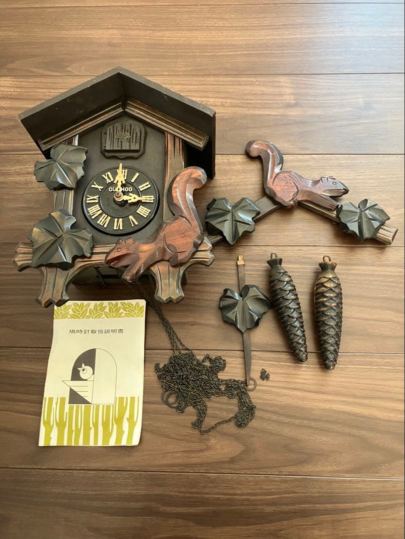 ケ*ン様 鳩時計　分錘式　ミケン時計工業　動作確認済み　ジャンク