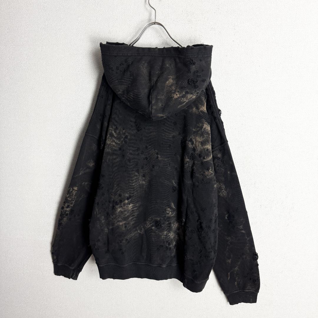 【新品☆完売モデル☆入手不可☆ダメージ】ディーゼル ウォッシュ加工 刺繍パーカー