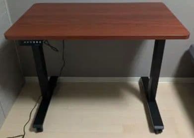 FLEXISPOTスタンディングデスクEF1脚-黒 天板-マホガニー100*60