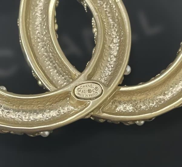 CHANEL ブローチ ココマーク フェイクパール ラインストンメタル