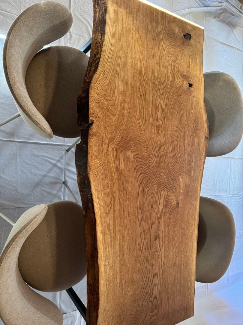 栗一枚板ダイニング 1710mm｜力強い木目の無垢天板