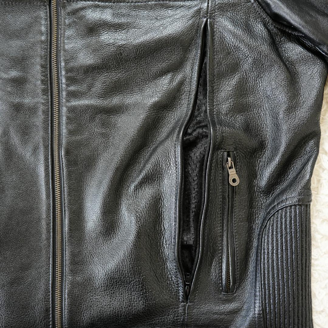 美品】ハーレーダビッドソン ビッグロゴ刺繍レザージャケット XL