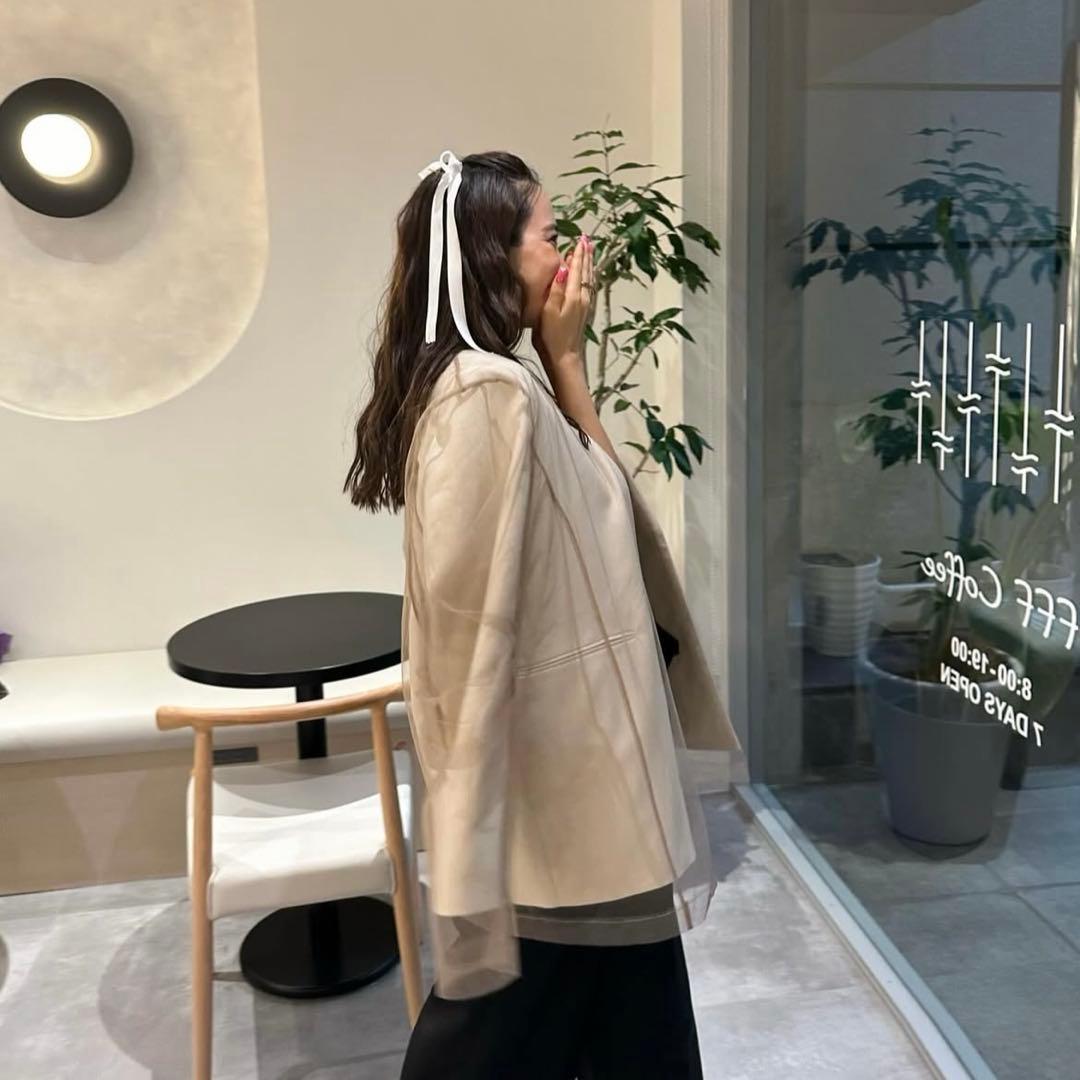 ANDRESD ／ boxy layered tulle jacket