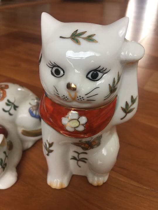 伊万里 招き猫&眠り猫 セット☆骨董品☆中古☆送料無料