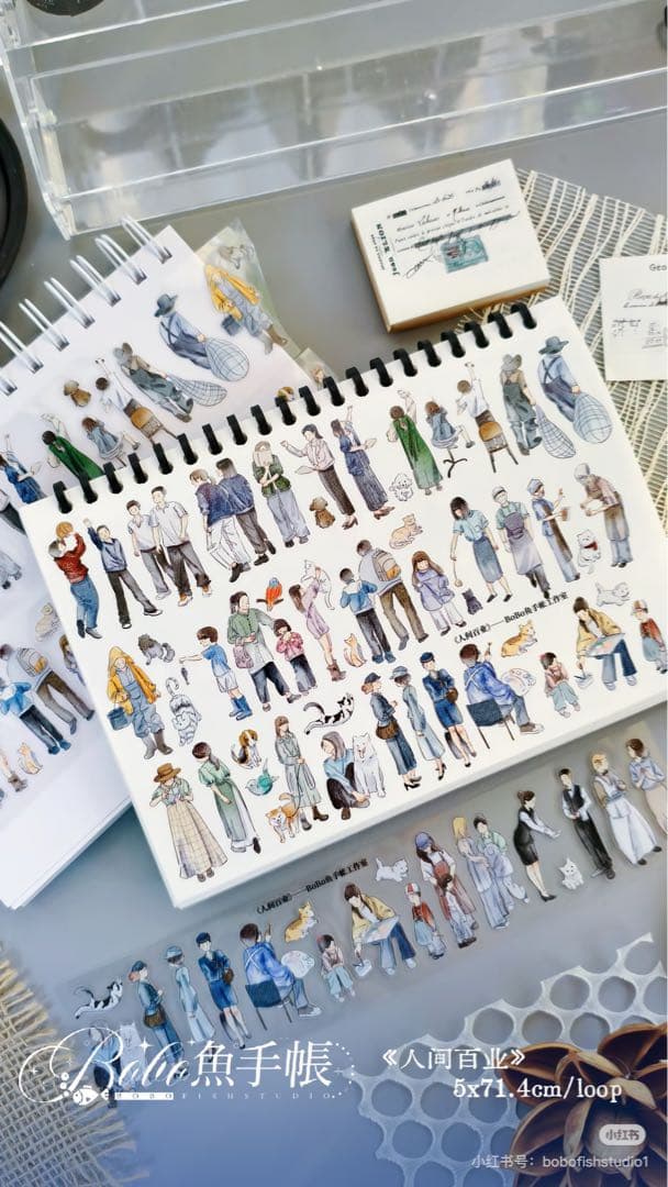 海外 PETテープ マスキングテープ 人物 【9372】海外 5m巻 PET