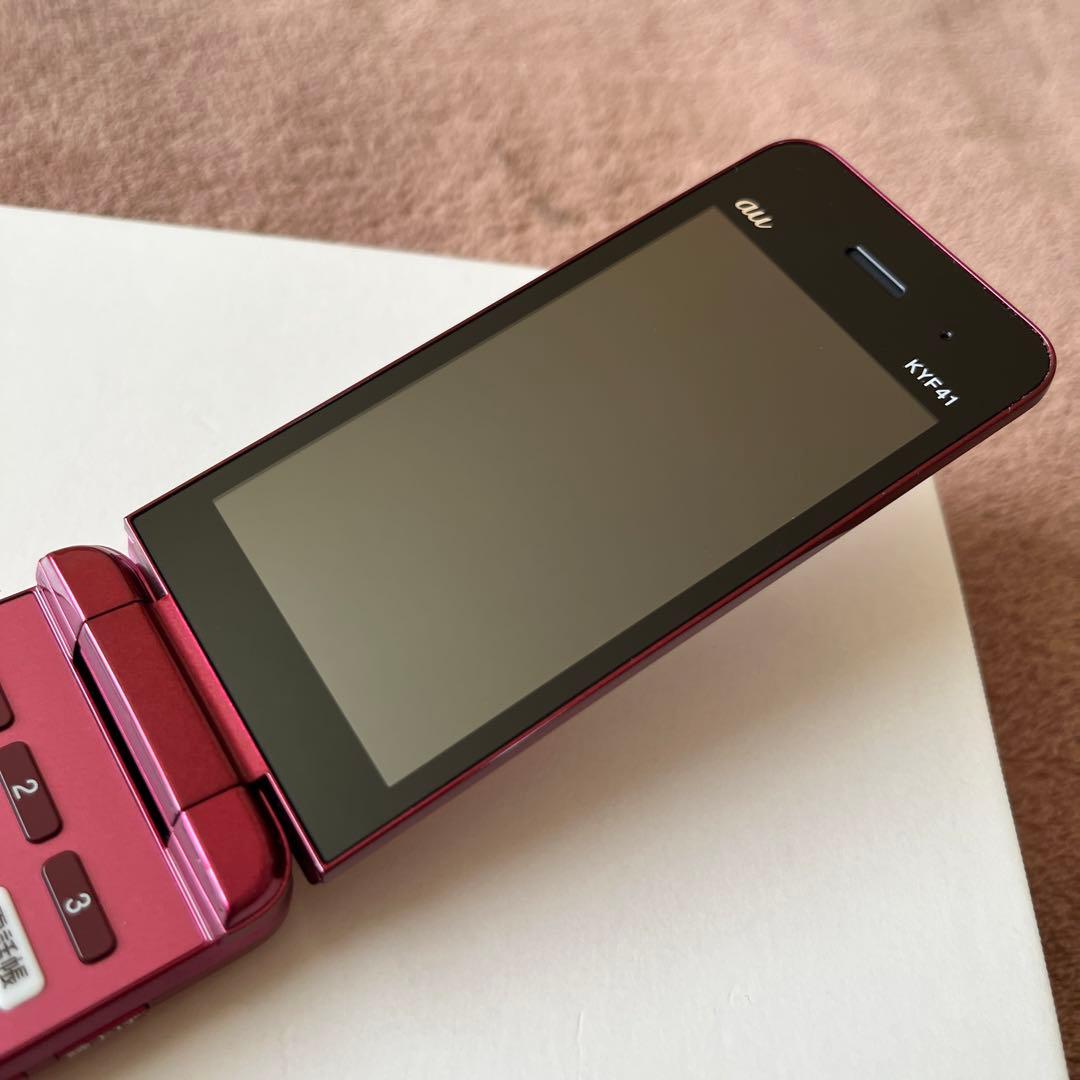 au かんたんケータイ KYF41 ワインレッド - メルカリ