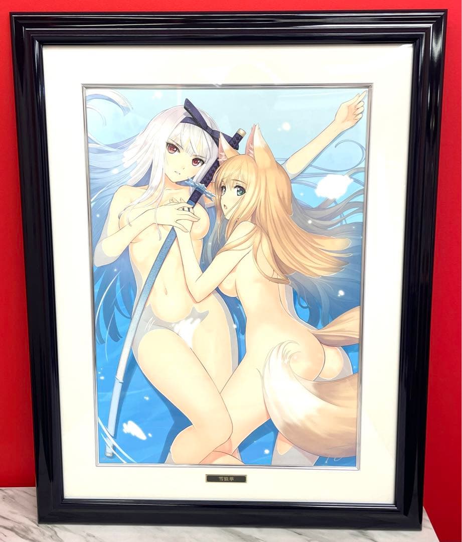 未使用『 Tony 版画　雪狼華』　アールビバン　箱、証明書付き