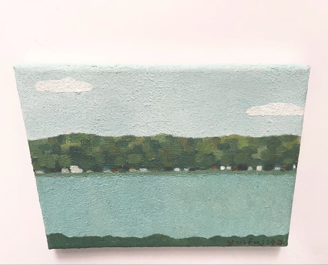 油彩画　湖畔