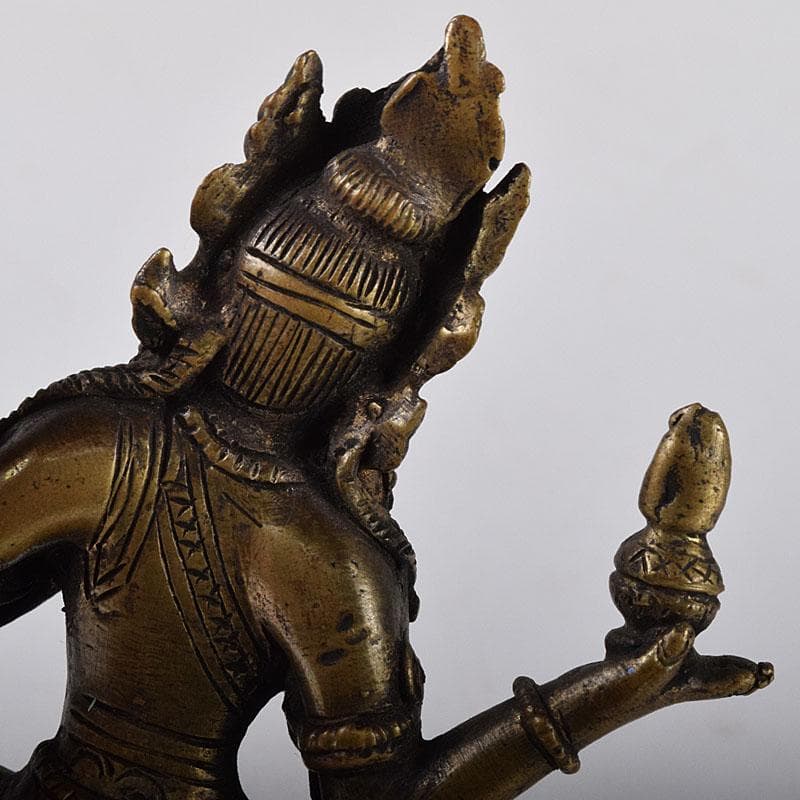 仏教美術　古銅鍍金　ヒンドゥー教　亀に乗るシヴァ神像　仏像　置物　V　7906