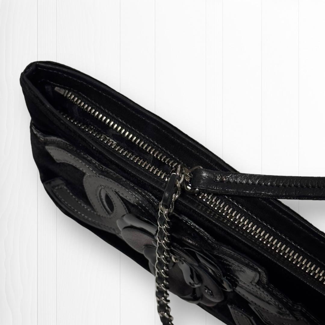 専用【高級ベロア生地】シャネル ハンドバッグ カメリアNo.5チェーンポシェット