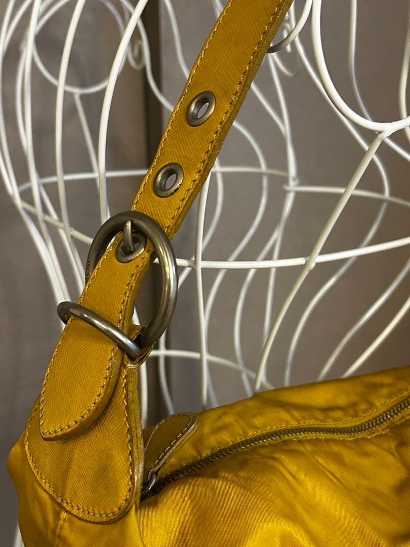 PRADA◆ナイロン サフィアーノ ◆ワン ショルダー バック◆イエロー/403