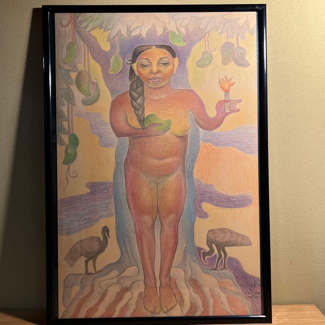 竹田鎮三郎　大判パステル画　傑作