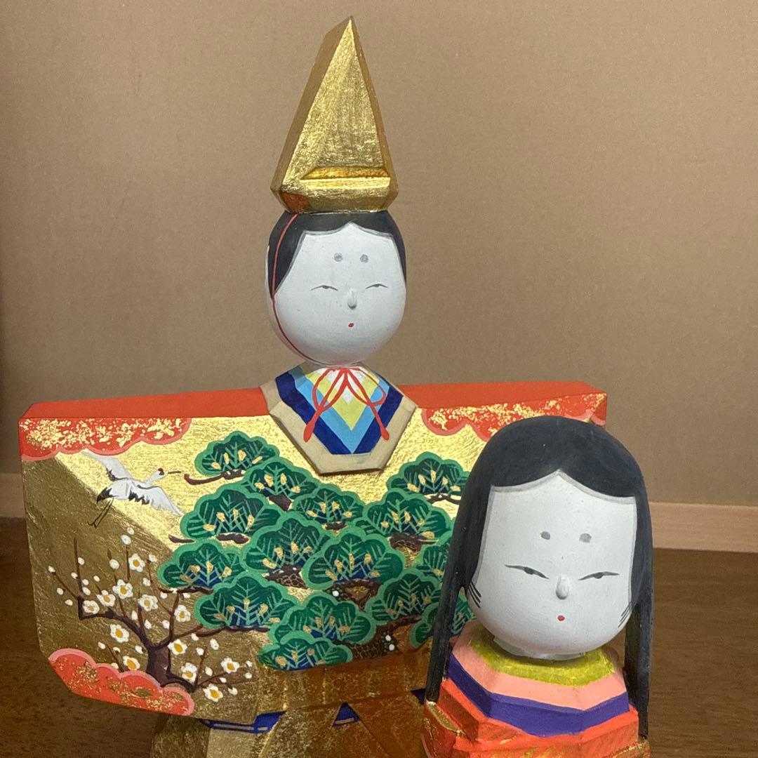 雛人形　一刀彫　清水俊明　古俊