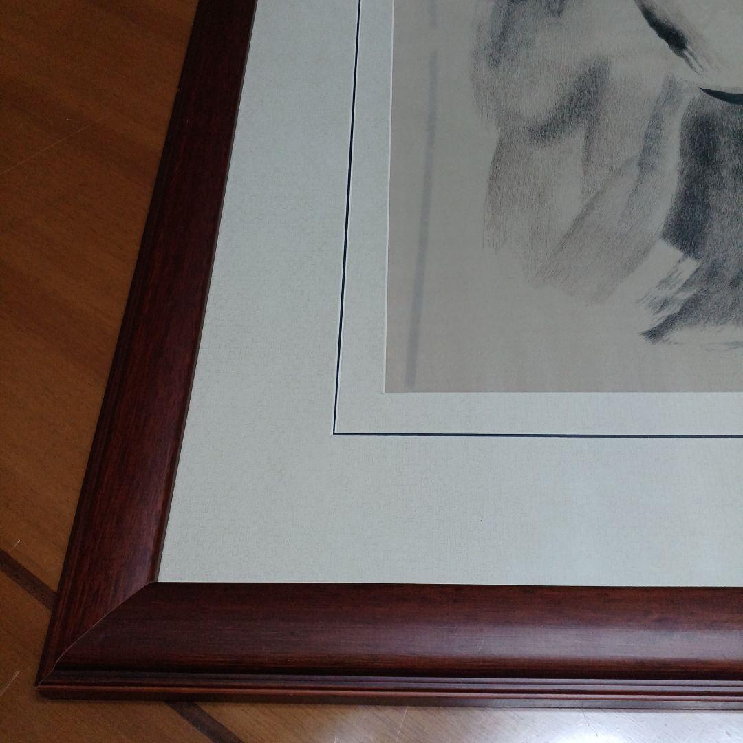 大幅値下げ　額装品　水墨画風　刺繍作品　蘇州大師　王麗華作　「梁楷　溌墨仙人」