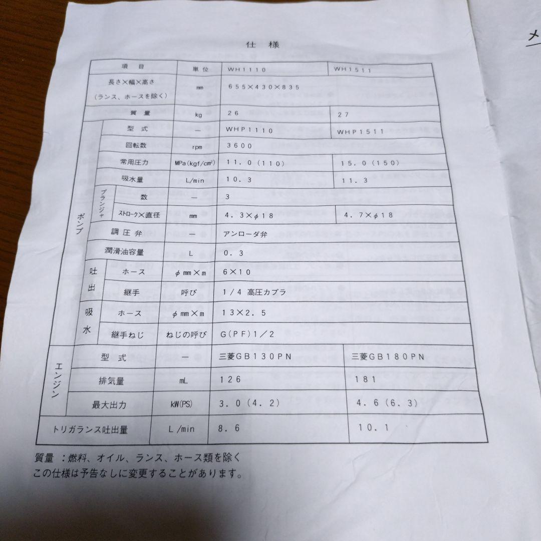 送料込み】KORTZ（共立）WH-1511 高圧洗浄機（ホース、洗浄ノズル付
