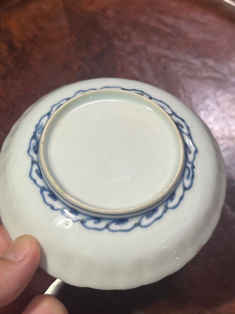 古伊万里 藍九谷 小皿 無傷完品 新渡 古染付 民芸 民藝