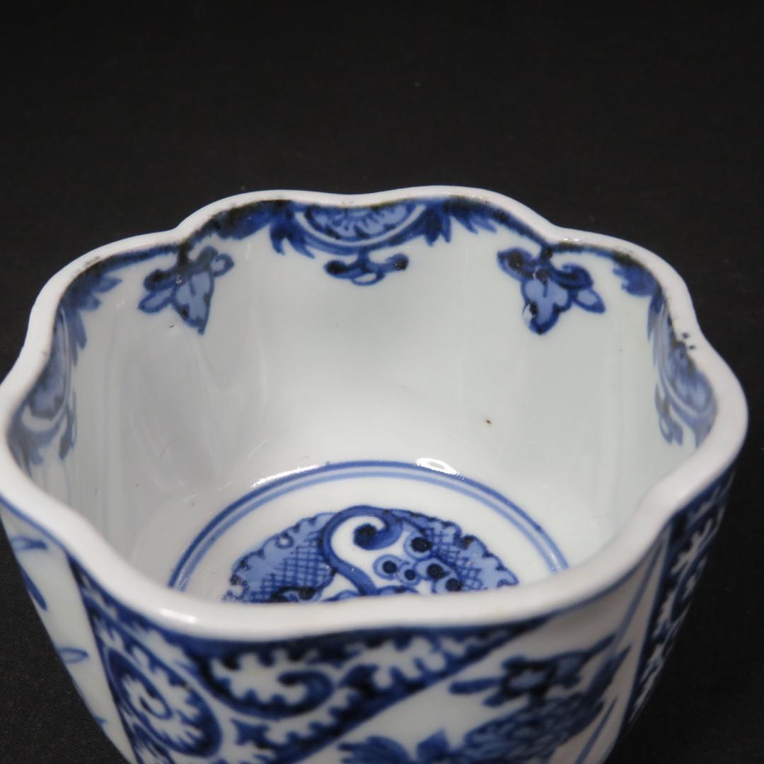 向付 2客 角向付 染付 白抜唐草文様 蛇の目 古伊万里 上手物 - メルカリ