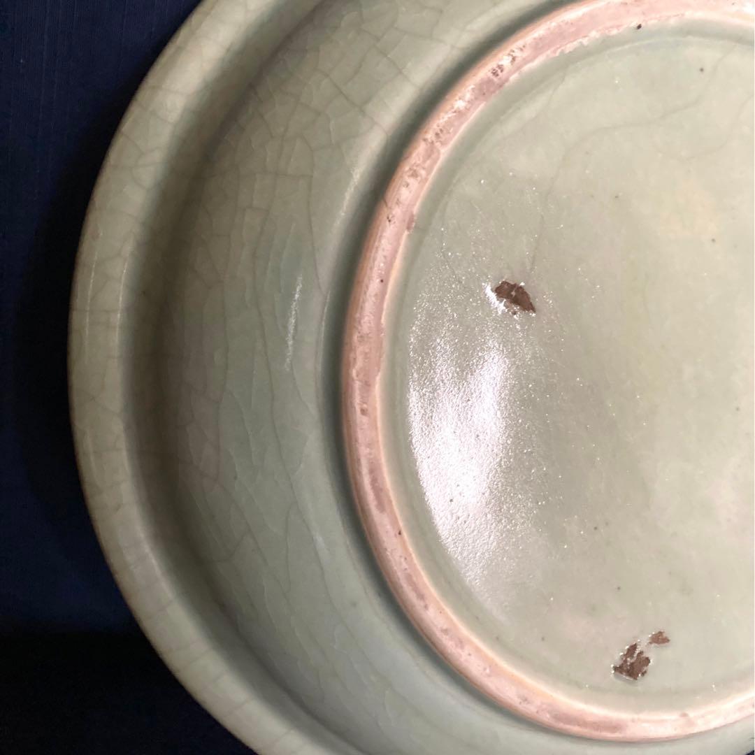 龍泉窯 天龍寺青磁鳳凰龍文大皿 - メルカリ