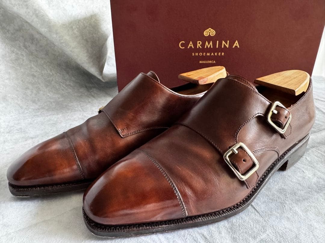 CARMINA ブラウン ダブルモンク　ミュージアムカーフ　6 2/1