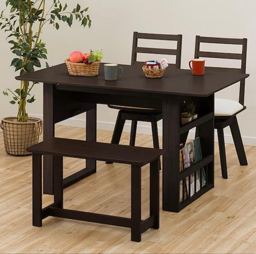 【引き取り or 配達】　ニトリ 伸長式ダイニングテーブル　4点セット ロピア2