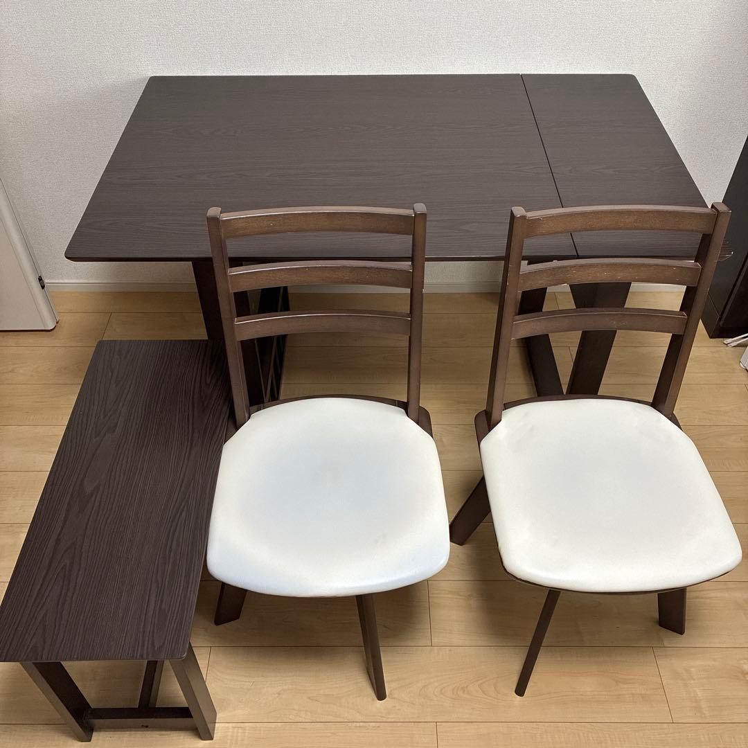 【引き取り or 配達】　ニトリ 伸長式ダイニングテーブル　4点セット ロピア2