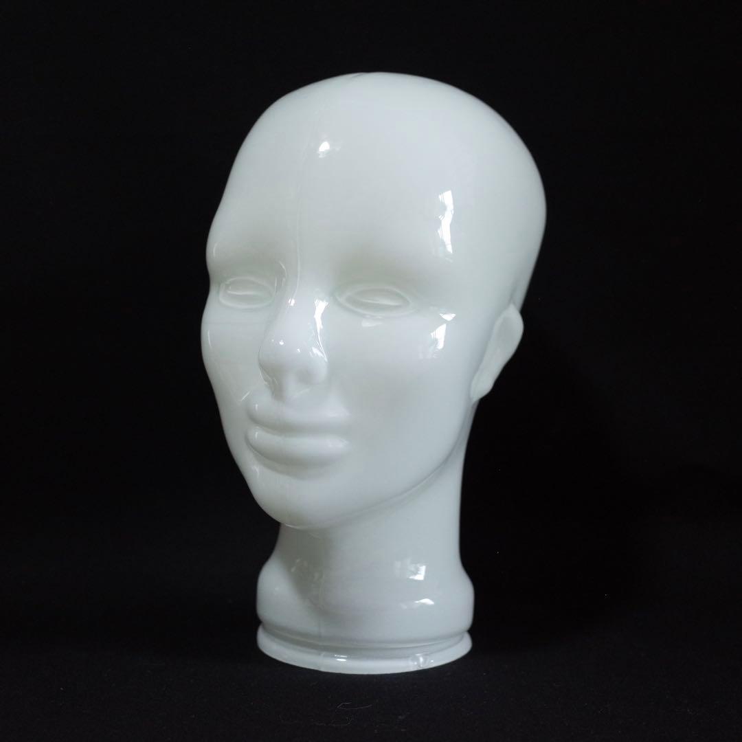ビンテージ ヘッド マネキン トルソー 白 ガラス製 オブジェ ディスプレイ