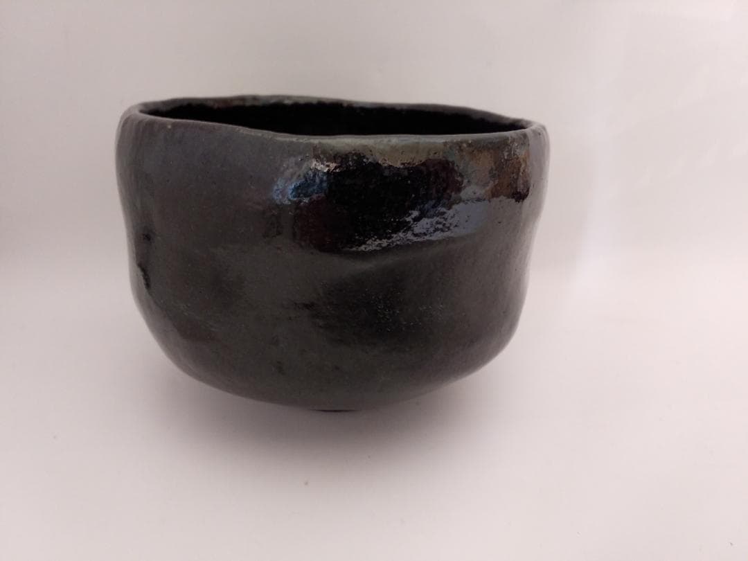 楽焼 佐々木松楽 黒楽茶碗 前大徳 佐藤朴堂 書付 銘 常盤 共布 共箱