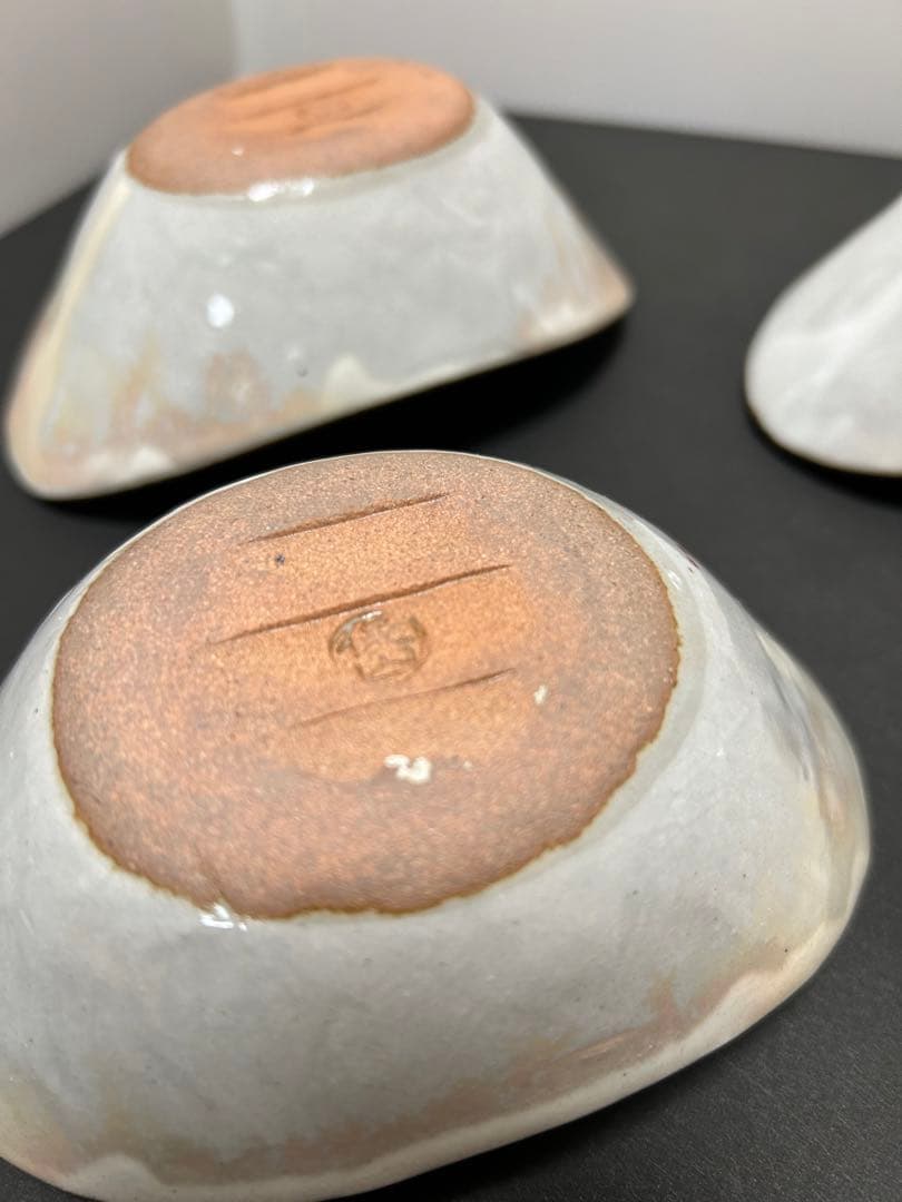 未使用品　京焼　清水焼　森俊山　変形　小付　向付　小鉢　4客