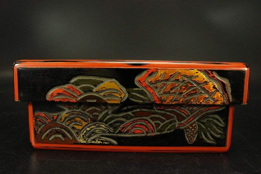 茶道具 漆刻 菓子器 蓋物(ZE570)