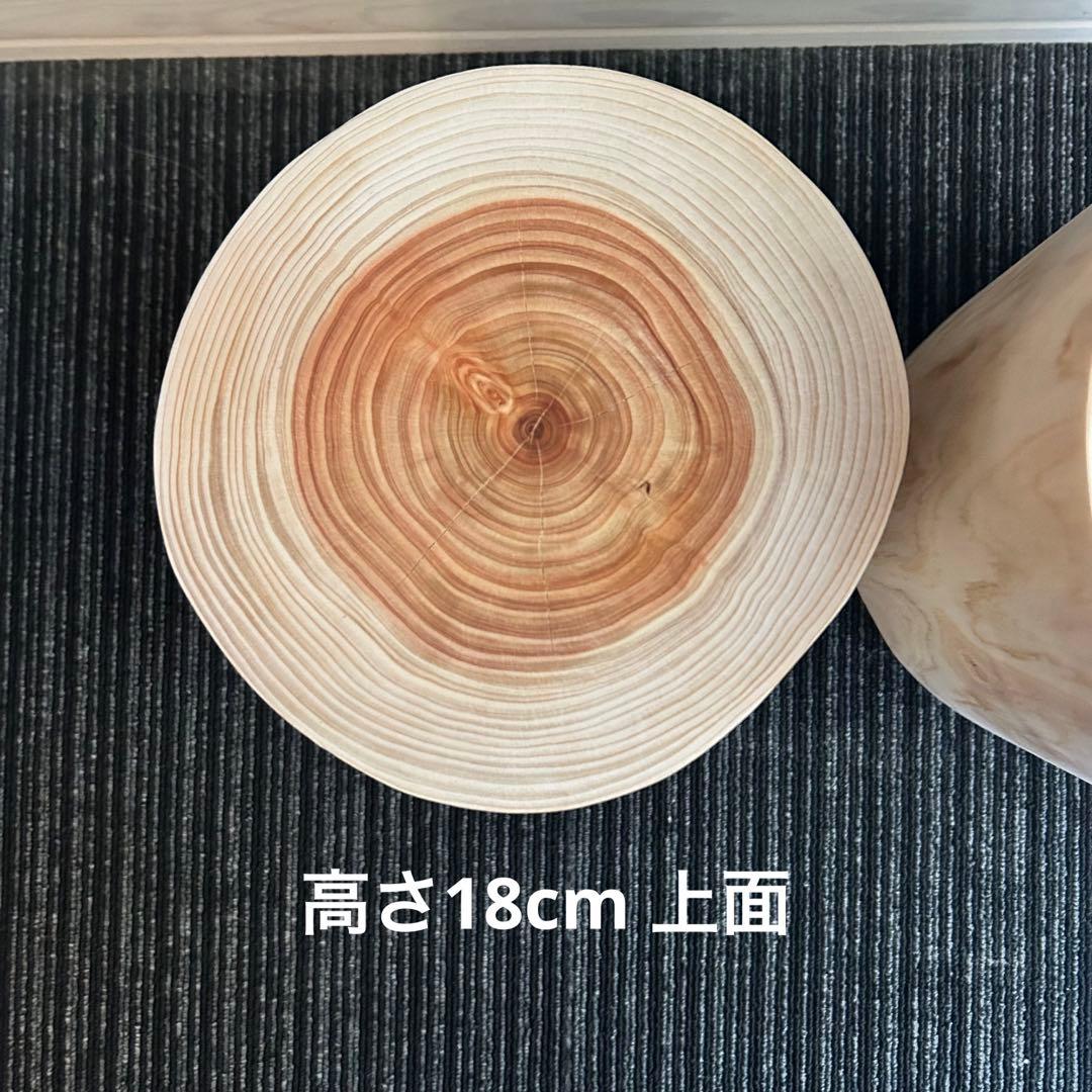 【3点セット】檜の丸太椅子 スツール 天然木 ディスプレイ台 生木No.018